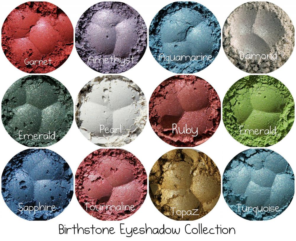 Eye Shadow Mineral,12 Birthstone Collection Samples, Cosmetic Sample, Eyeshadow Sample,
